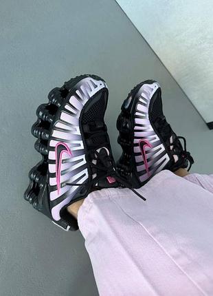 😍 женские кроссовки nike shox tl | black / pink (4)