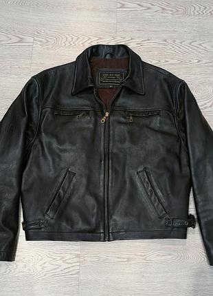 Винтажная байкерская кожаная куртка vintage biker jacket