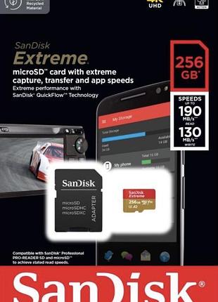 Карта пам'яті sandisk 256gb microsd class 10 uhs-i u3