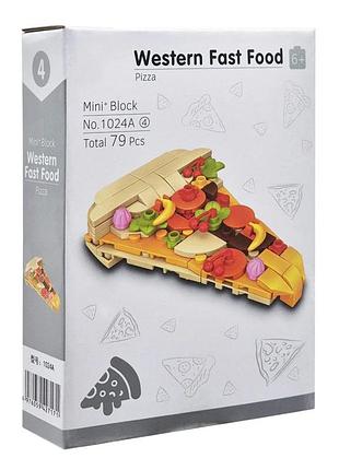 Конструктор дитячий "western fast food: pizza" 1024a-4, пластик, 79 деталей