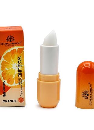 Увлажняющий бальзам для губ с вазелином global fashion orange