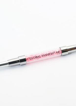 Двусторонняя кисть в тубусе для геля global fashion, 6