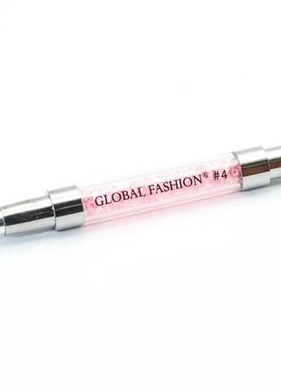 Двусторонняя кисть в тубусе для геля global fashion, 4