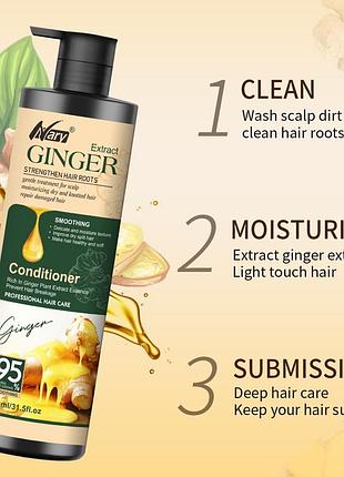 Кондиционер для волос с экстрактом имбиря nary ginger extract conditioner, 900мл