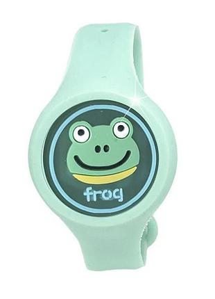 Дитячий силіконовий браслет від комарів green frog, що світиться