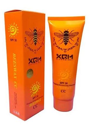 Солнцезащитный увлажняющий сс крем на основе пчелиного воска xqm spf 30, 100 мл