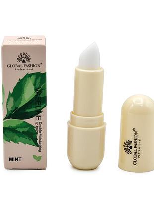 Увлажняющий бальзам для губ с вазелином global fashion mint