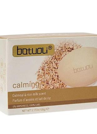 Крем-мило batuoli calming з ароматом вівсяного і рисового молока, 100г