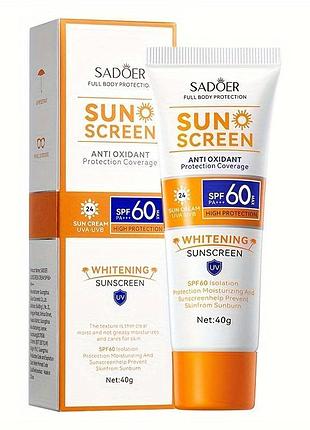 Солнцезащитный крем для лица и тела sadoer sunscreen spf 60, 40г