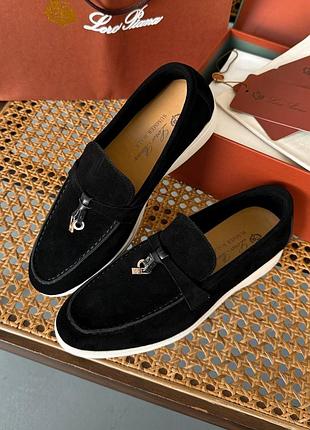 Лоферы женские loro piana black