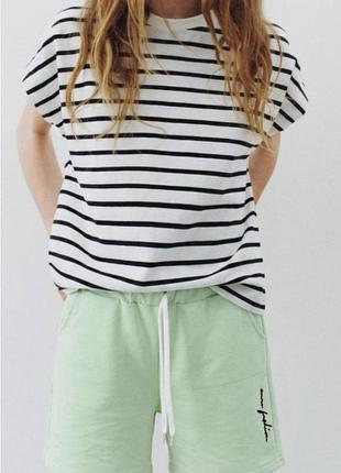 Детские мятные шорты l, xl