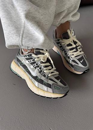 😍 жіночі кросівки nike p-6000 | grey / green premium (2)