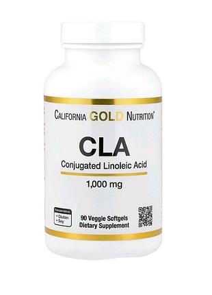 Cla кон'югована лінолева кислота california gold nutrition 1000 мг 90 капсул для схуднення