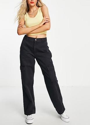 Штани карго чорні pull&bear