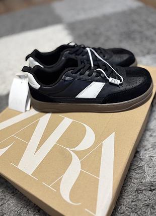 Шкіряні гнучкі мʼякі кеди кросівки zara 38