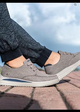 Легкие мужские туфли-мокасины skechers proven forenzo
