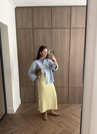 Лимонна спідниця міді h&m