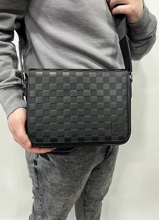 Мужская сумка мессенджер district pm damier infini 9