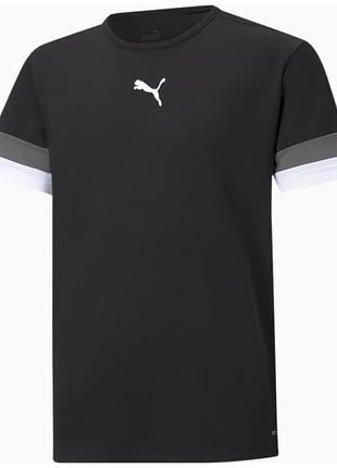 Футболка puma teamrise jersey jr черный дит 176 см