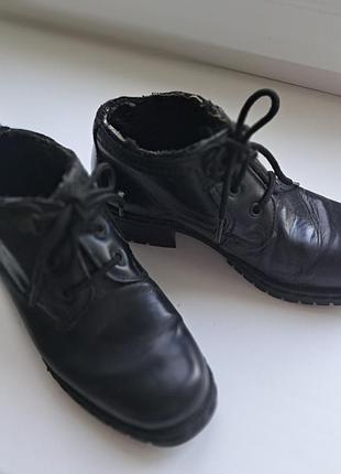 Практичные черные кожаные ботинки deichmann (dei-tex), 36 р.