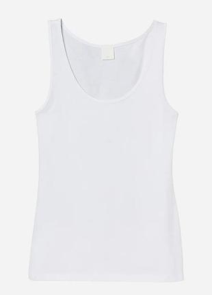 Біла бавовняна майка від h&m