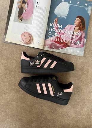 Adidas superstar smile black pink