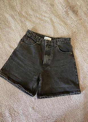 Шорти джинсові zara чорні, 36