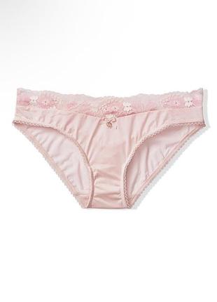 Трусики рожеві victoria's secret (колекція stretch cotton heart lace bikini ) розмір м