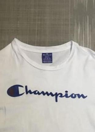 Champion 💙чоловіча біла  футболка з написом 💛розмір м/46. чоловічий одяг/жіночий одяг/унісекс