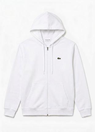 Біла zip-hoodie lacoste
