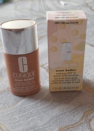 Тональний крем clinique even better makeup spf 15, wn 100 deep honey,