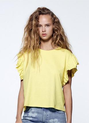 Футболка майка женская летняя zara желтая