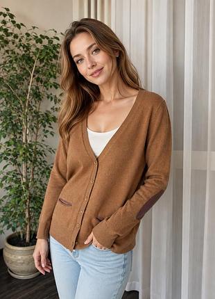 Кашеміровий кардиган massimo dutti коричневий светр кашемир кардиган кашемировый