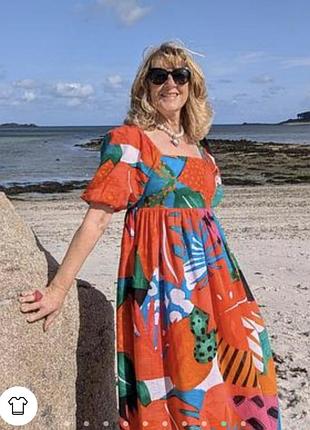Нове яскраве з пишними рукавами плаття 👗 великого розміру