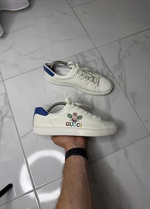 Оригінальні чоловічі кеди gucci ace (tennis embroidery)