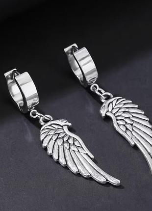 Серьги гипоаллергенные из нержавеющей стали punk wings