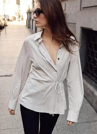 Сорочка блузка блуза рубашка в клітинку zara зара