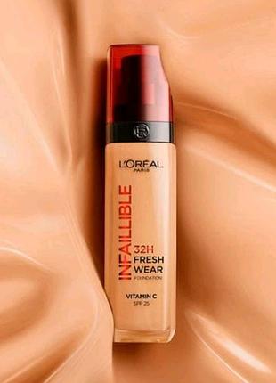 Тональний крем для обличчя l'oreal paris infaillible 32h fresh wear foundation spf 25, тон 140
