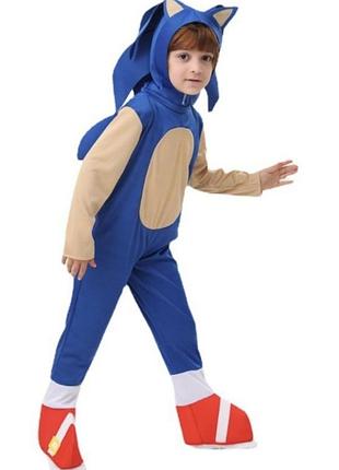 Дитячий карнавальний костюм соніка (sonic the hedgehog) на 5-7 років (три предмета)