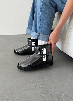 Угги угги угги уггинг ugg classic clear mini black женские стильные сапожки бренд