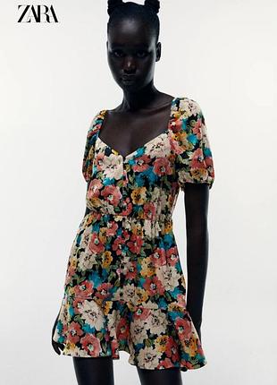 Короткое платья с цветочным принтом zara