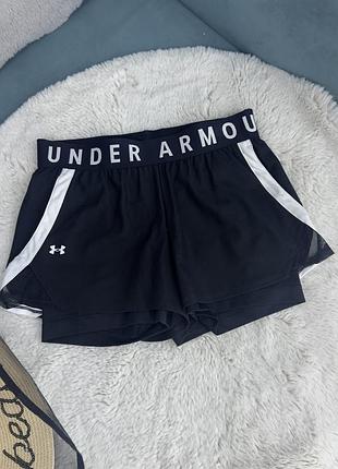Шорти подвійні велосипедки чорні under armour жіночі м