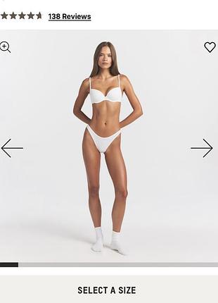 Трусики жіночі skims everyday coton thong стрінги білі, xs, snow