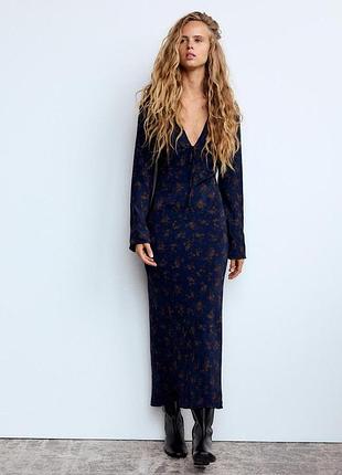 🖤плаття міді в квітковий принт жіноче zara🖤