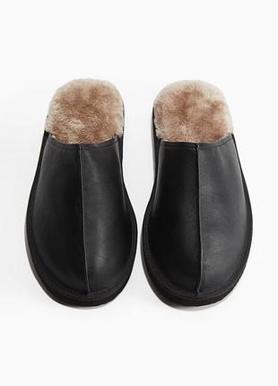 Чоловічі домашні капці h&m зі штучним хутром. оригінал. нові. eu 40/41