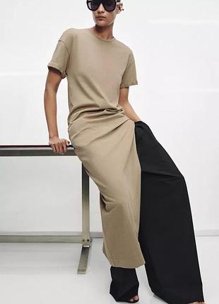 Довга сукня  плаття з вирізом zara зара
