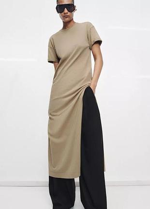 Довга сукня  плаття з вирізом zara зара