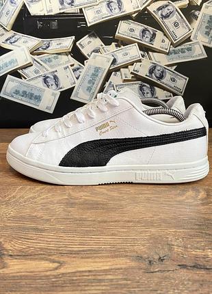 Кросівки puma чаловічі , колір білий з чорними вставками, розмір 43, довжина устілки 28 сантиметрів, кожані.
