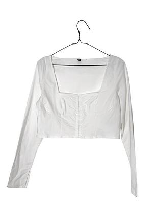 Белая рубашка блуза на крючках h&amp;m