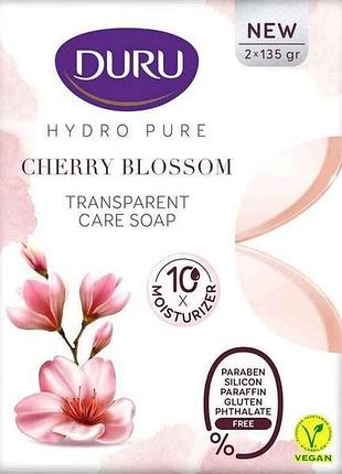 Мило 2шт 135г прозоре hydro pure cherry blossom тм duru
